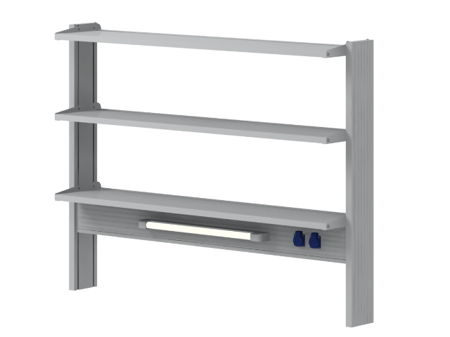 Стеллаж для пристенных столов СОВЛАБ Mod. 1500 ТСПв