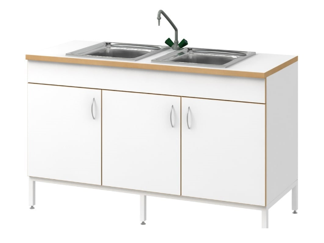 Стол с врезной мойкой из нержавеющей стали СОВЛАБ 1500 НЖ-2