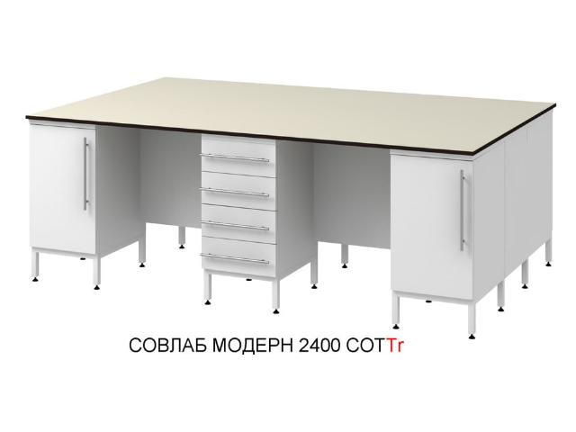 Стол островной на опорных трубах СОВЛАБ Mod. 2400 СОТ(__)